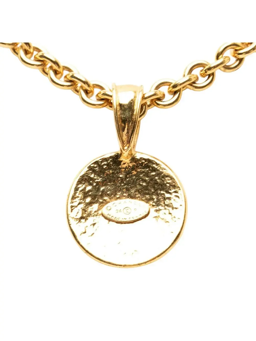 Chanel Cc Gold Plated Round Pendant #357949C84B